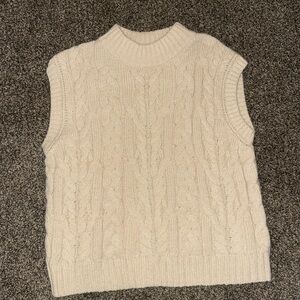 Cream colored sweater vest!